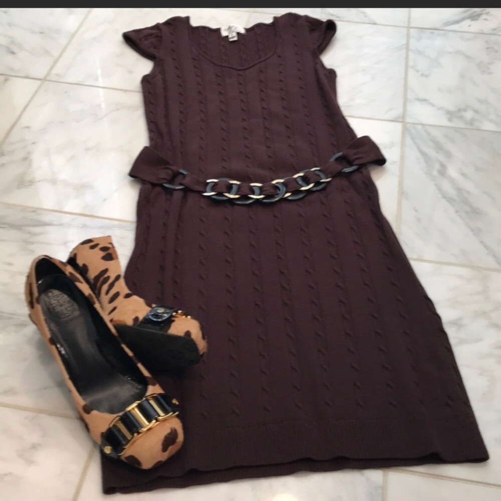 Milly Cap Sleeve Form Fitting Sweater Dress